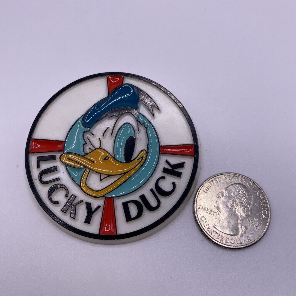 Walt Disney Productions Donald Duck "Lucky Duck" Pin Monogram Products St. Lucia - Picture 3 of 5
